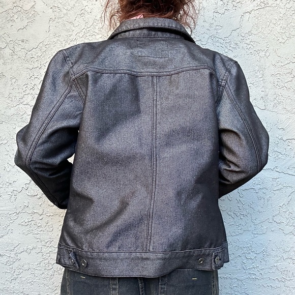 Y2k Silver Gray Gunmetal Jean Jacket - Picture 9 of 12